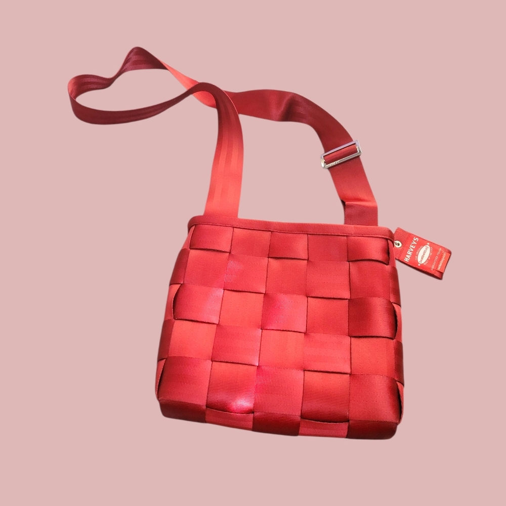 Elegant Red Woven Crossbody Bag